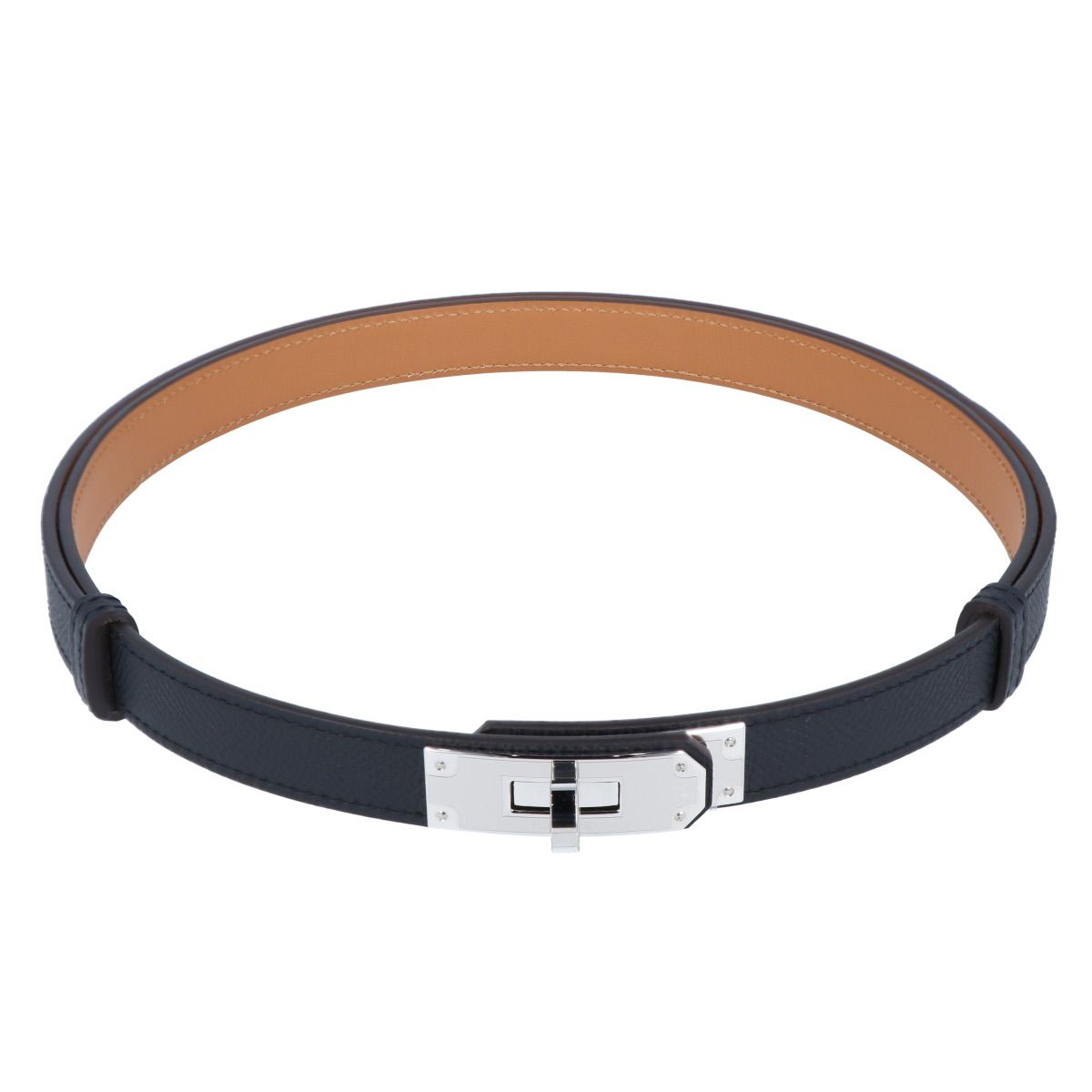 HERMES】 エルメス ケリーベルト B刻印 2023年製 ブラック 黒 シルバー