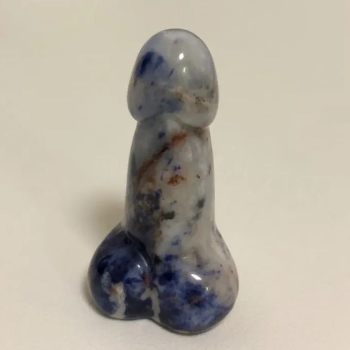 開運‼︎5㎝ ペニス像 縁起物 天然石 ブルーソーダライト 風水 瞑想