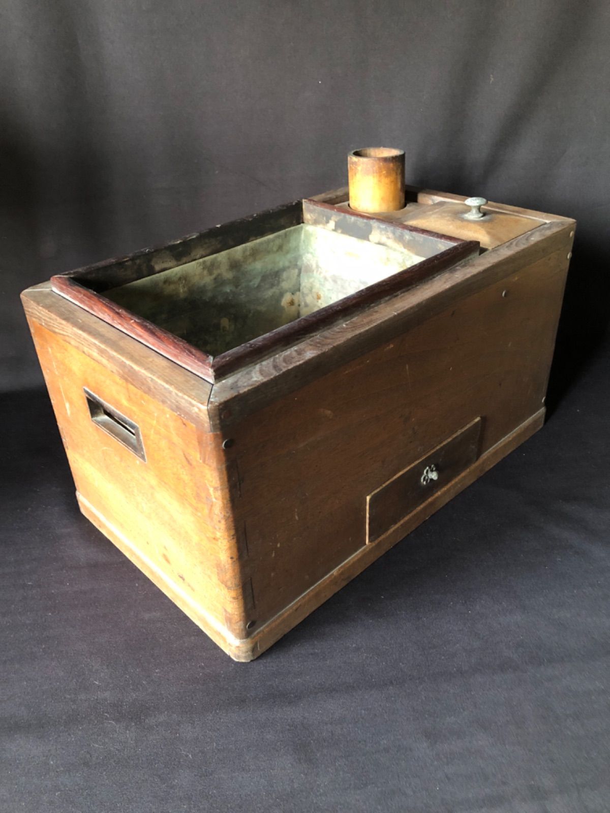 長火鉢 小型火鉢 木製 手炙り 古民具 昭和レトロ ディスプレイ 時代物