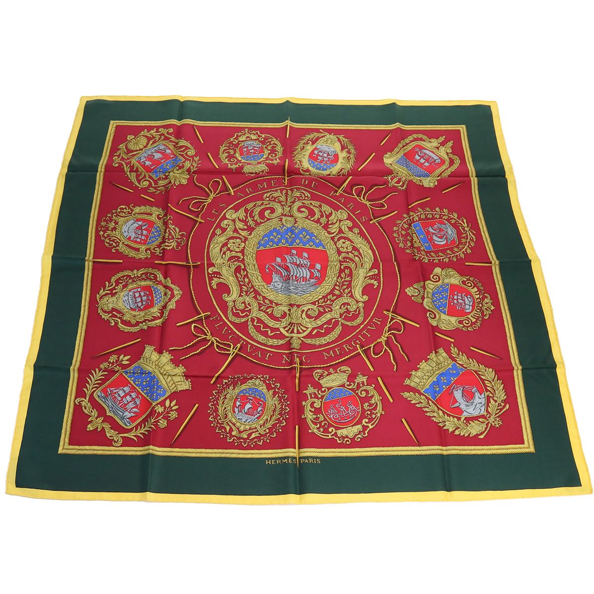 HERMES エルメス カレ90 パリの紋章 スカーフ シルク/シルク100