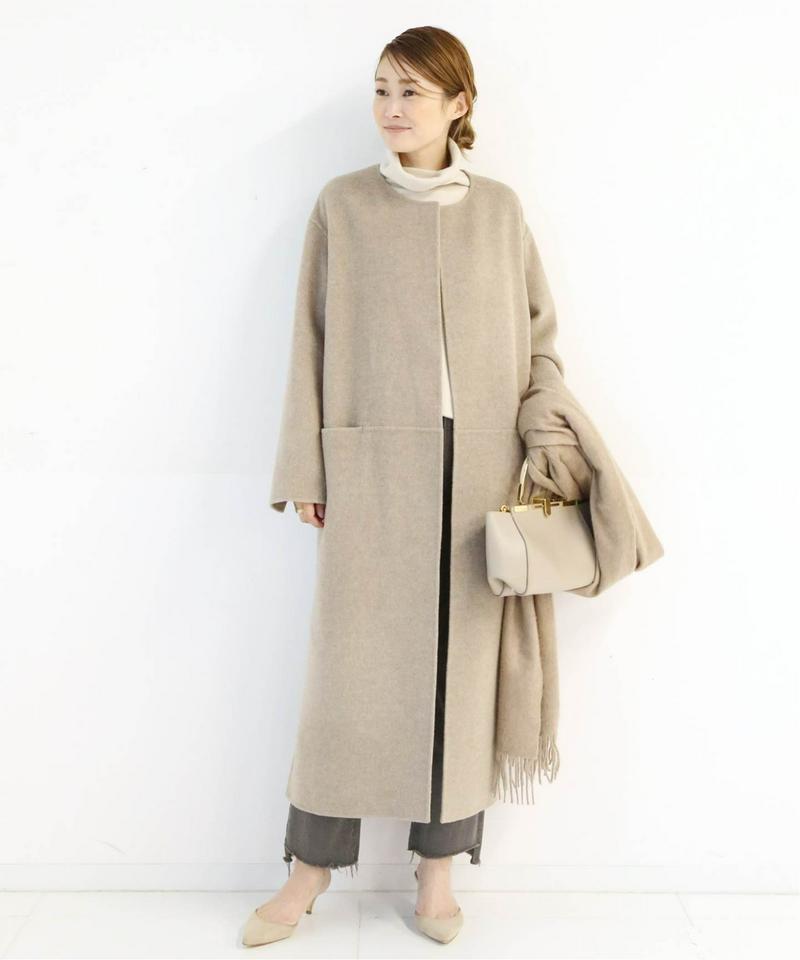 victorianリバーロングノーカラーコート38 Deuxieme Classe