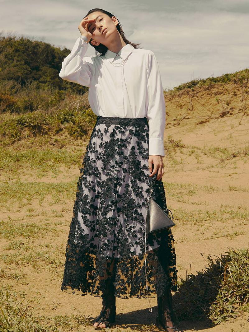 Ameri VINTAGE(アメリヴィンテージ)の「LACE LAYERED SHIRT DRESS