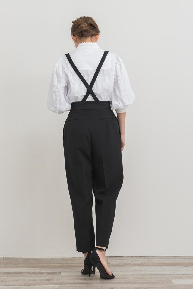 yori(ヨリ)の「サスペンダー付ハイウエストスティックパンツ【2021SP