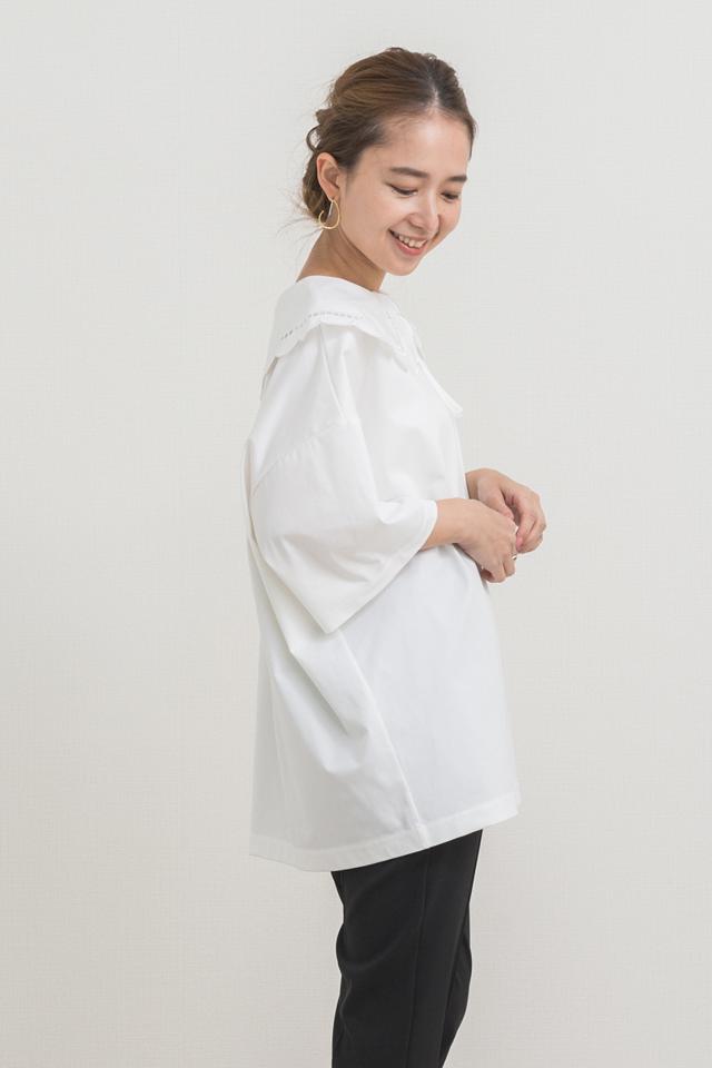 yori(ヨリ)の「スカラップカラーカットソー【2021SP】2月上旬入荷