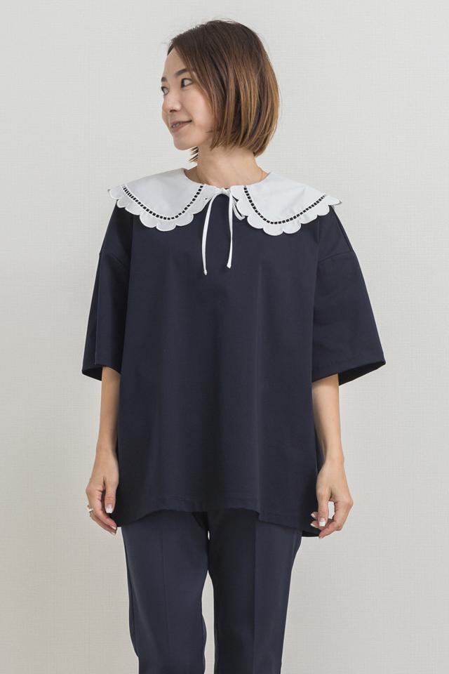 yori(ヨリ)の「スカラップカラーカットソー【2021SP】2月上旬入荷