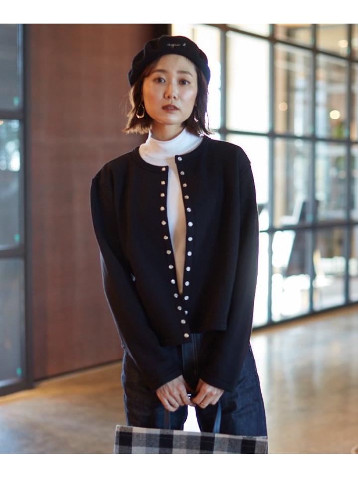 agnes b.(アニエスベー)の「M001 CARDIGAN カーディガンプレッション