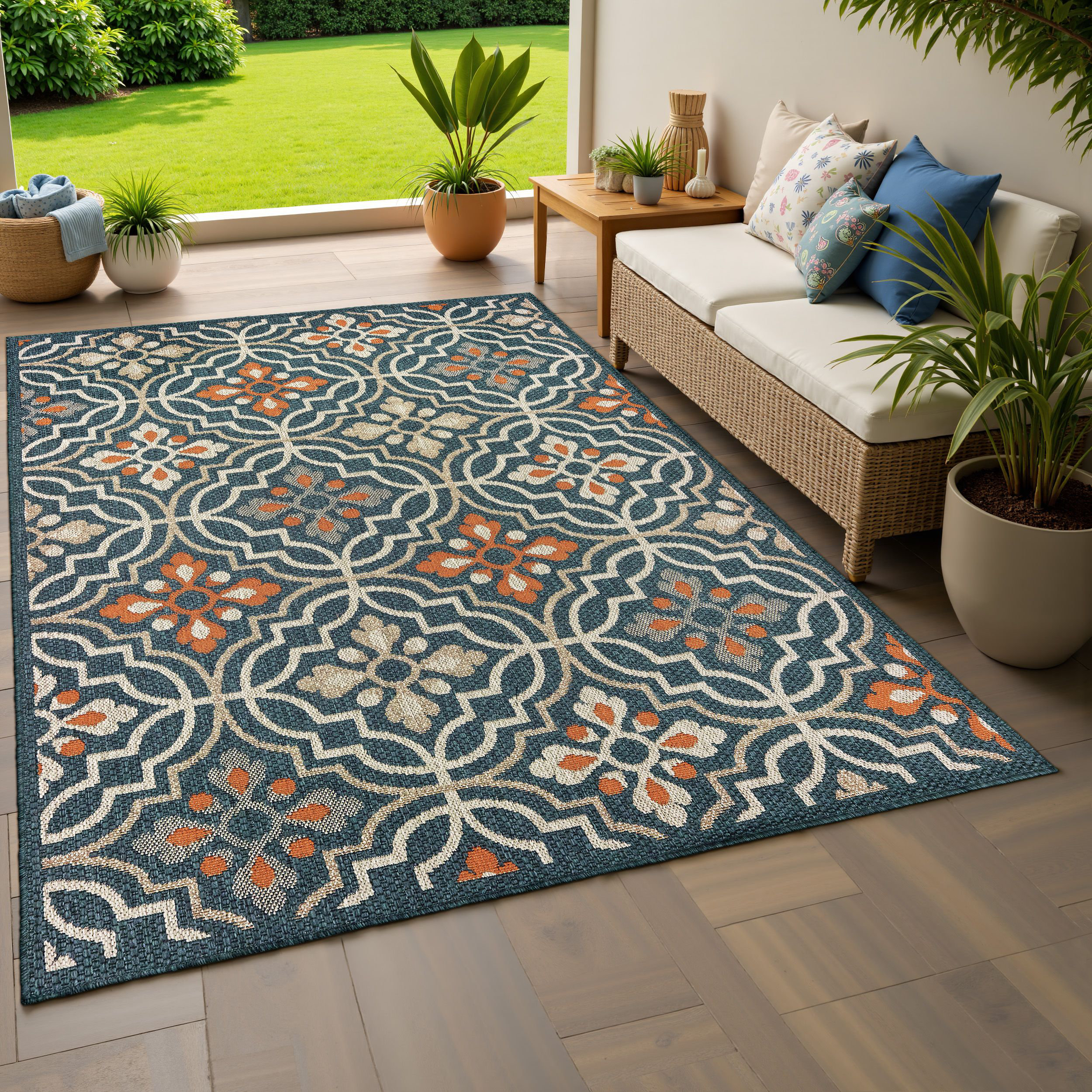 Lark Manor Izola Oriental Indoor / Outdoor Rug & Reviews | Wayfair