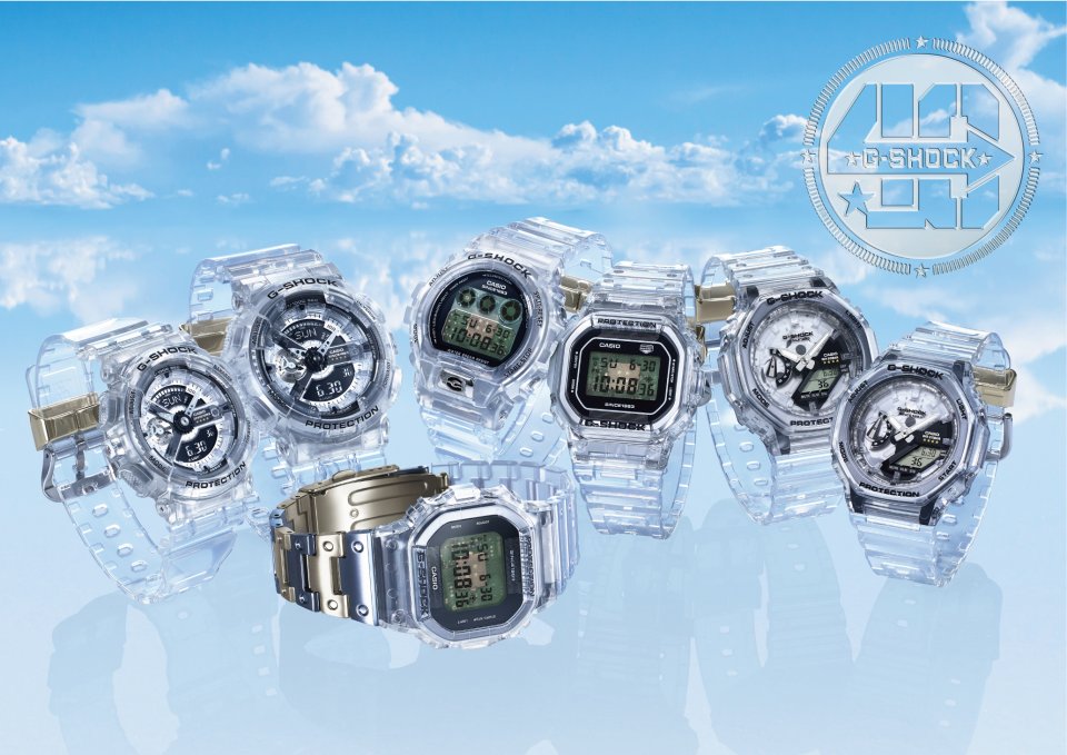 カシオ G-SHOCK から40周年記念スケルトン・モデル「CLEAR REMIX」が