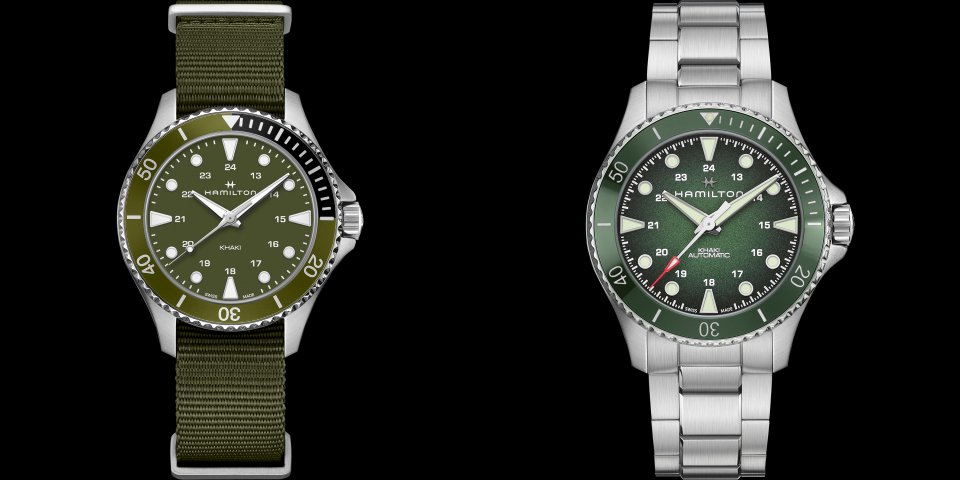 ハミルトン「カーキ ネイビー スキューバ」がシーグリーンのカラー