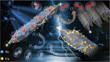 MOF-derived Co-Fe heterojunction oxides on carbon nanofibers for