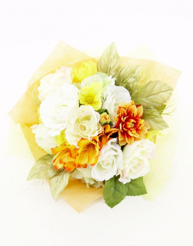 造花・アーティフィシャルフラワー花束＆トスブーケ】バラとダリアの