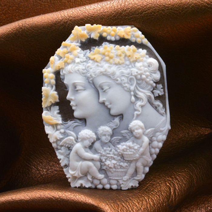 バルザーノ カメオ シェル製 ゴールド枠 Amazon | サードニクス シェル