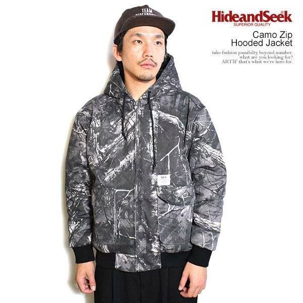 HIDE AND SEEK ハイドアンドシーク Camo Zip Hooded Jacket