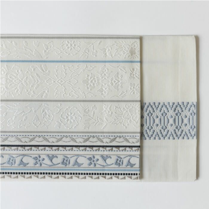 博多織半幅帯 古今 花唐草献上 ≪ベージュ≫ 正絹 日本製 | arakawa