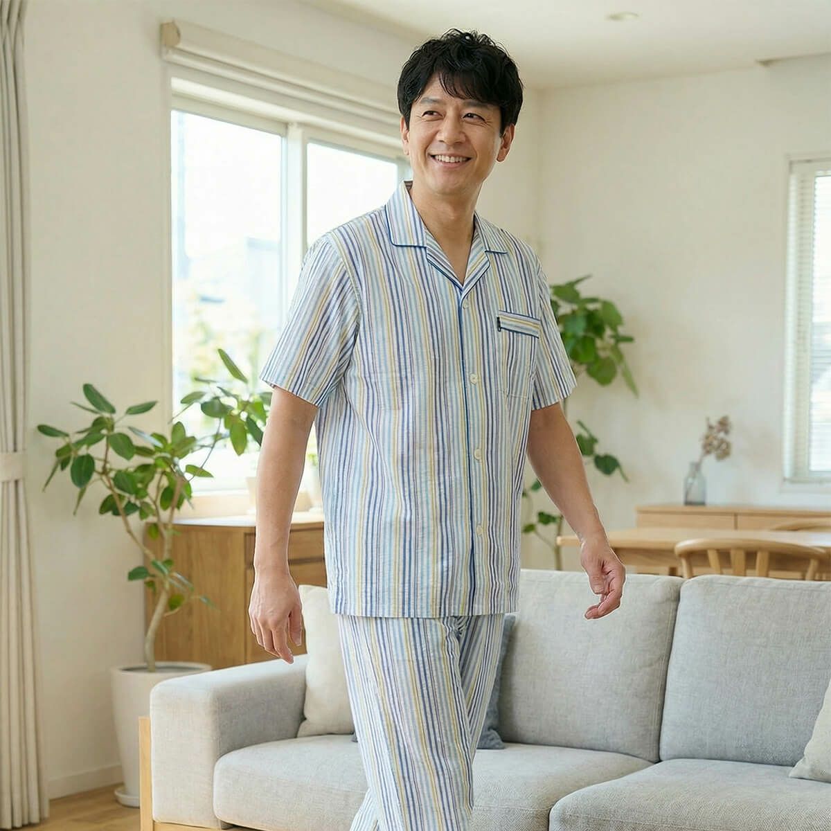 DAKS】スムースシルケットプリント レディース 上下セット 日本製