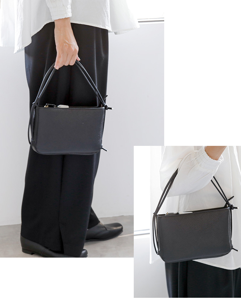 Sarah μ サラミュー 撥水加工 ステアレザー ミニショルダー バッグ bn