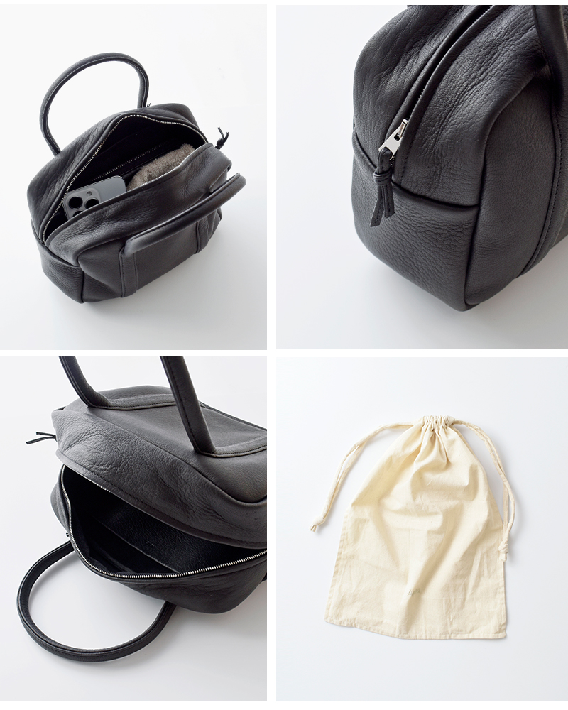 Aeta アエタ ディアレザー スクエア ボストン バッグ Sサイズ “SQUARE