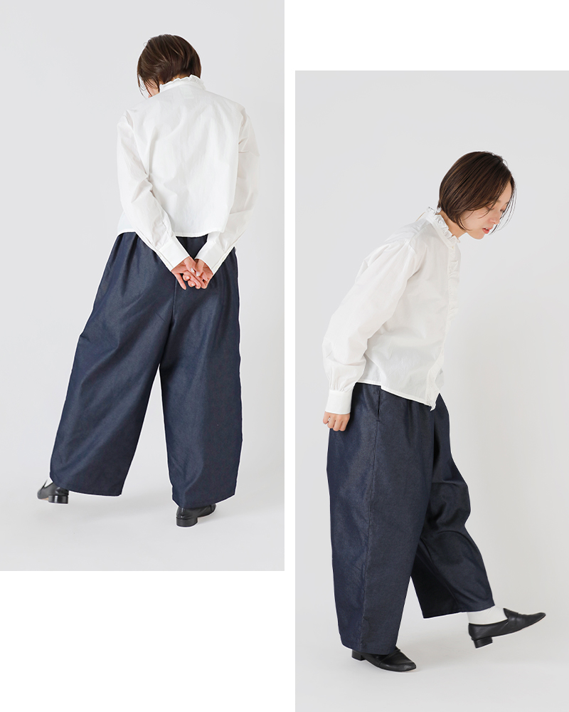 g グラム コットン チムニー デニム ワイド パンツ g-588-mn