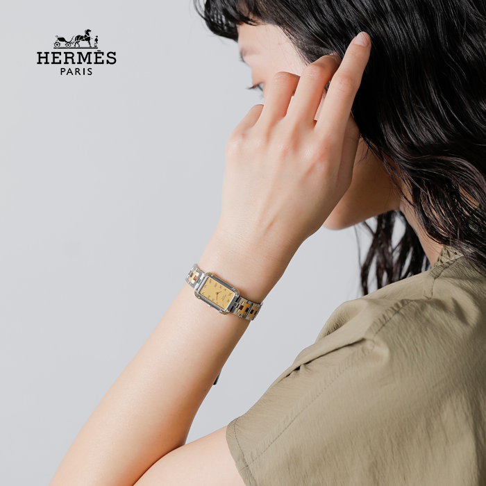 HERMES エルメス ステンレス GP ヴィンテージ ウォッチ ks-961-fn