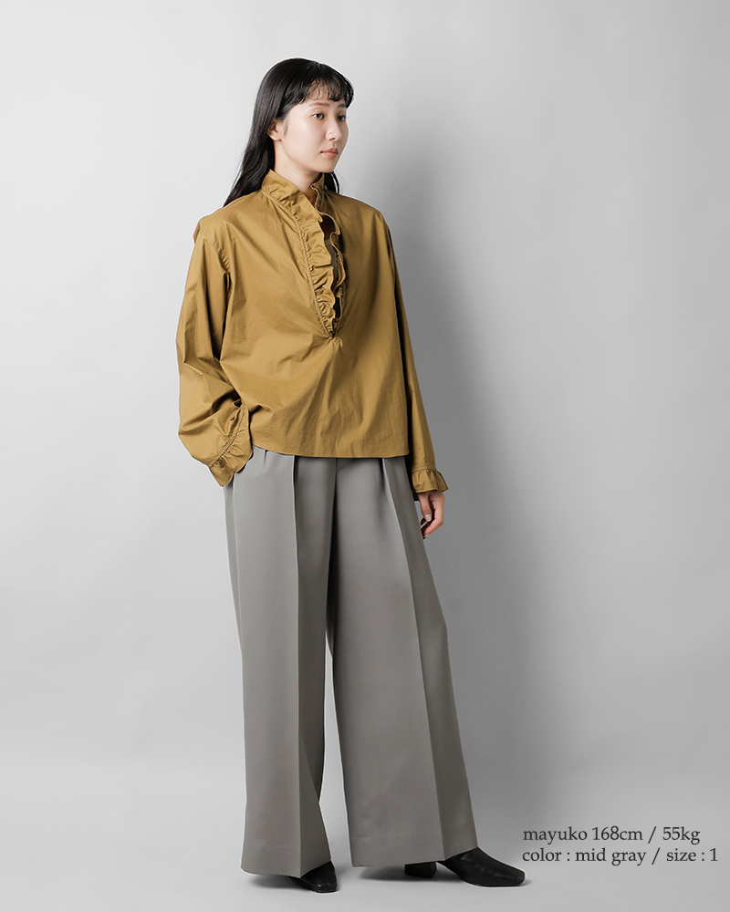 60%OFF】LOEFF ロエフ ウール ギャバ バギー トラウザー パンツ 8814