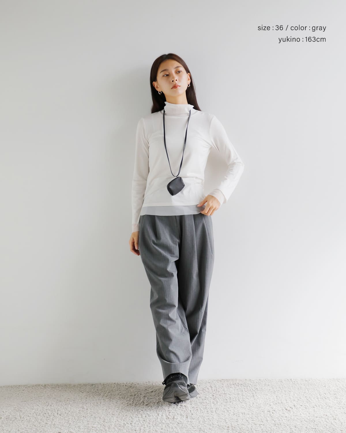 50%OFF】anuke アンヌーク ヘザーストレッチ ダブルタック ワイド