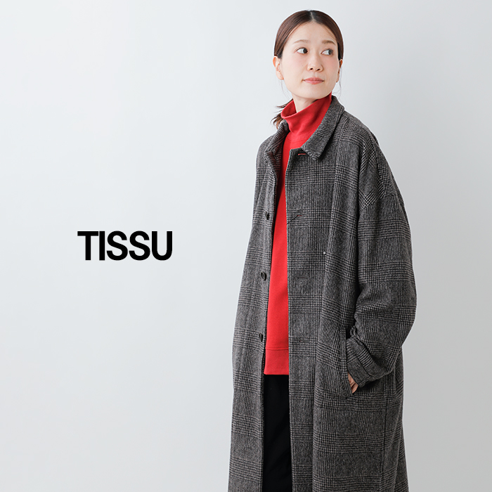 40%OFF】tissu ティシュ リニュール ビーバー グレンチェック ステン