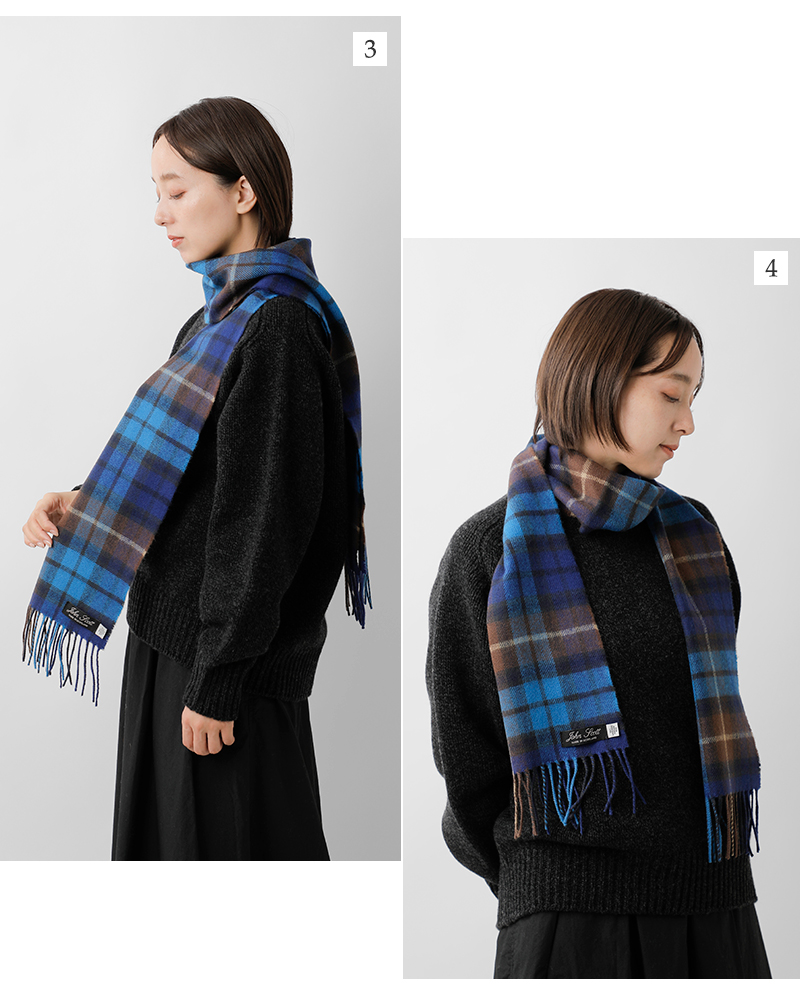 TENDERLOIN チェッカー マフラー スカーフ ネイビー TENDERLOIN