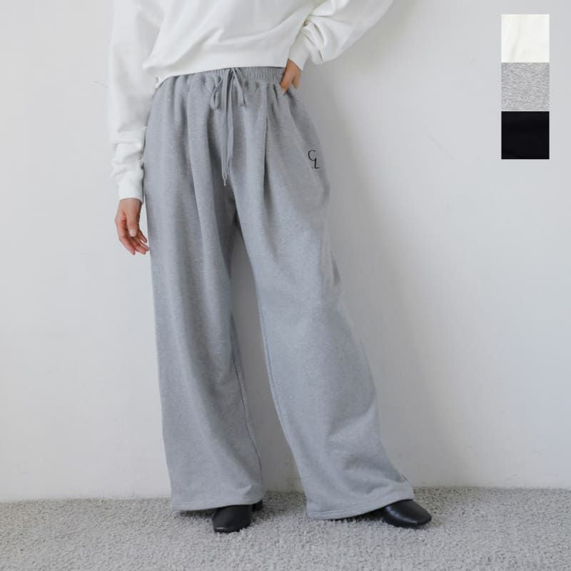CLANE クラネ ロゴ スウェット タック ワイド パンツ “LOGO SWEAT TUCK