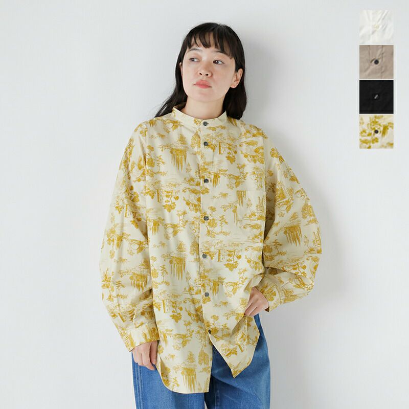 Yarmo ヤーモ コットン タイプライター 長袖 ボクシーシャツ yar-25aw