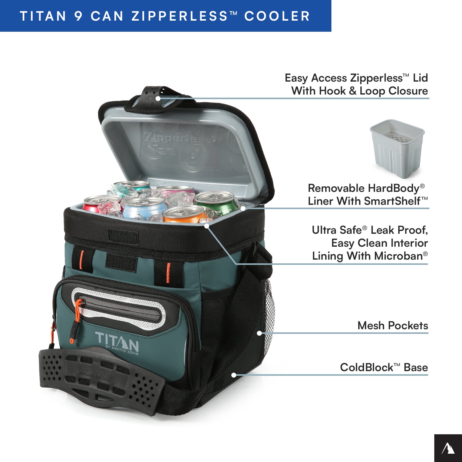 Titan by Arctic Zone™ | 9 Can Zipperless Soft Cooler