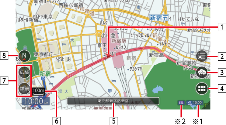 現在地の地図画面 | NXV977D OWNER'S MANUAL | clarion