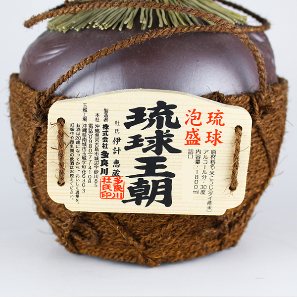 琉球王朝 一升縄巻き壺 30度,1800ml / 多良川 / 泡盛ストリート.net