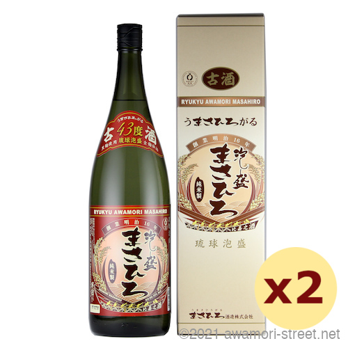 古酒まさひろ 43度,1800ml x 2本セット / まさひろ酒造 / 泡盛