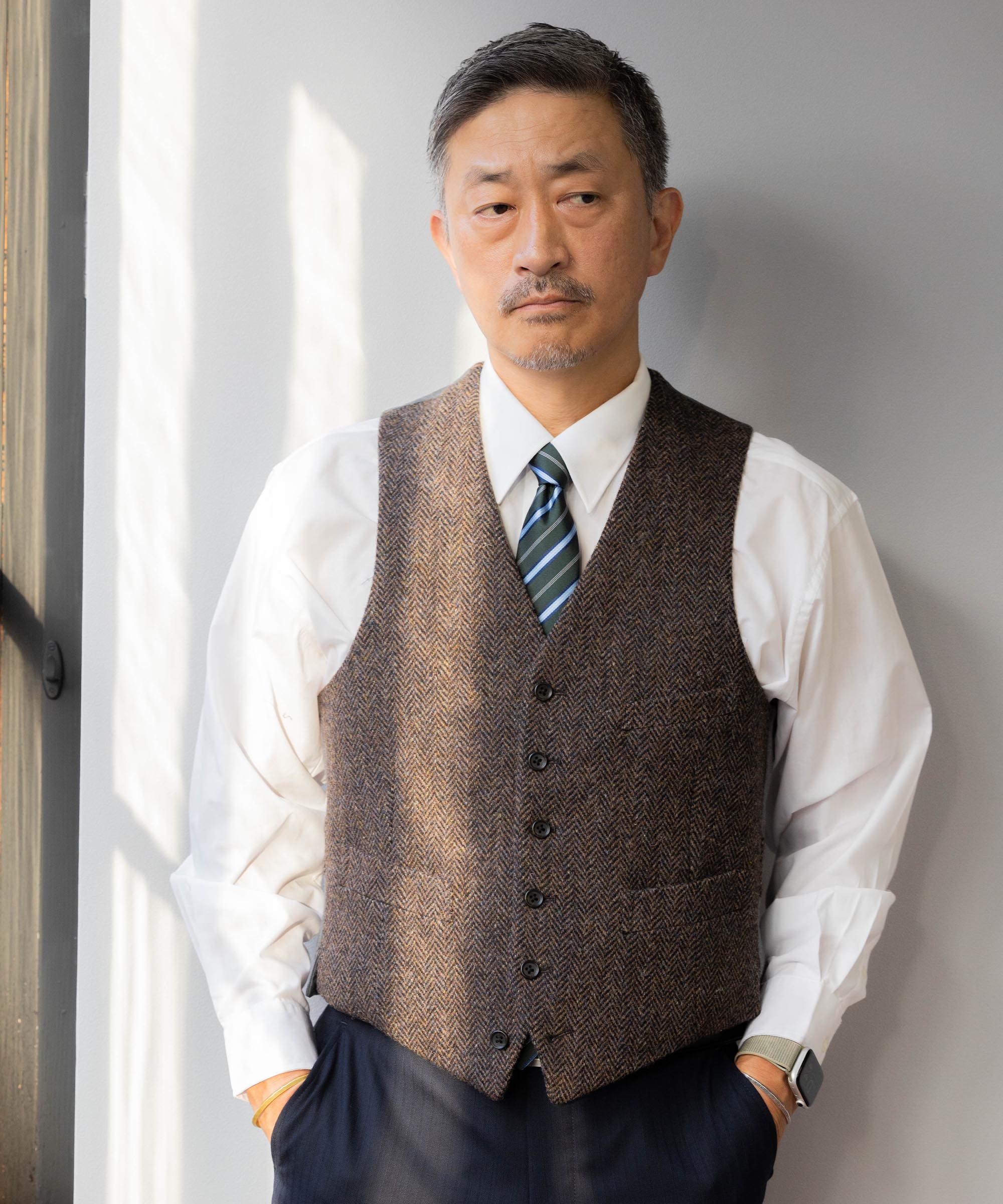 楽天市場】ハリスツイード ベスト（カラーグレー）（メンズ