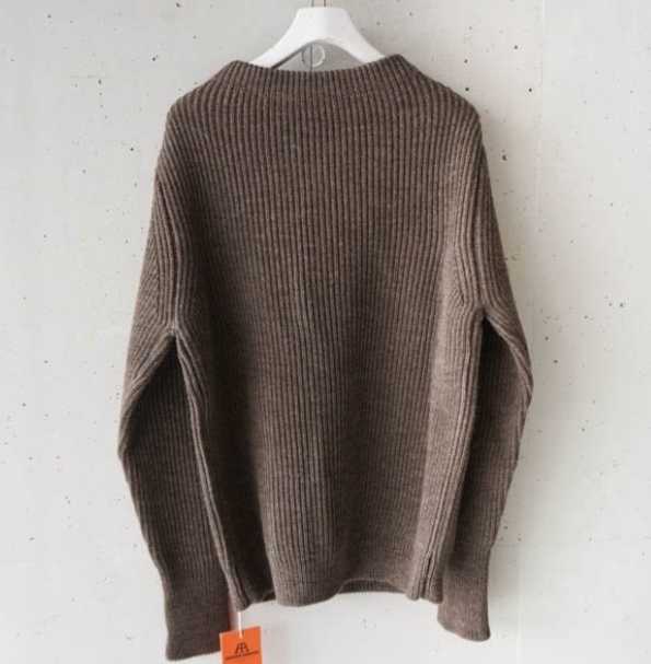 1円~ 新品 ANDERSEN-ANDERSEN 5G NAVY クルーネック ニット M