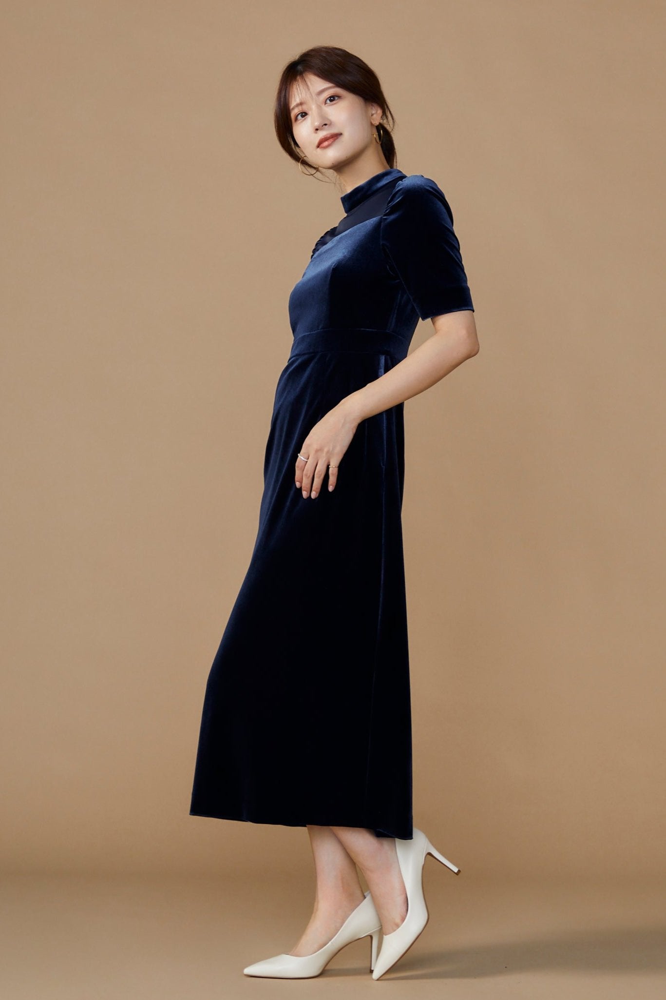 Restaurant velours dress (Navy) – Audire