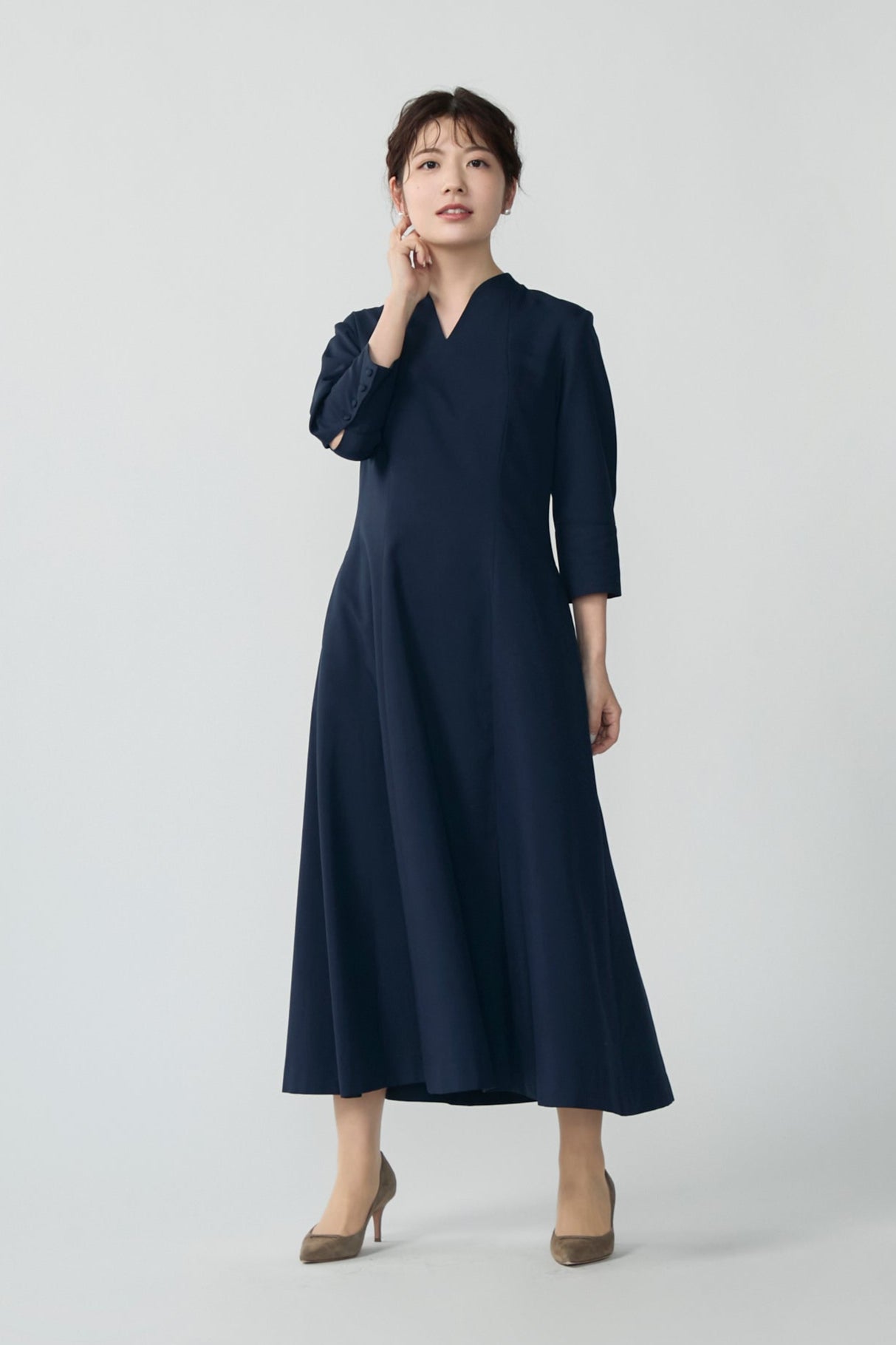 Catherine flare dress (Navy) – Audire