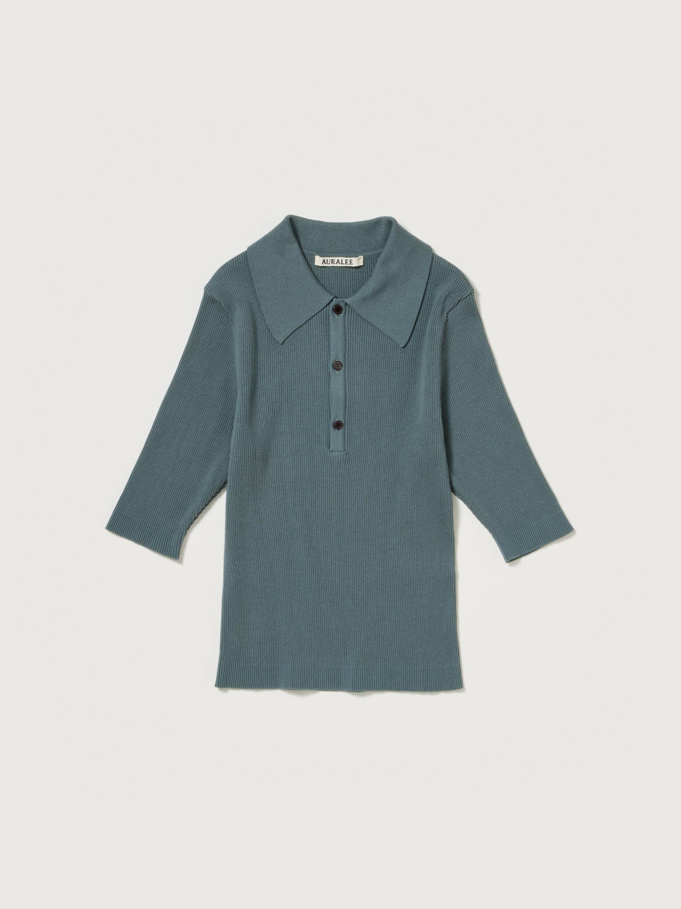 COTTON HIGH GAUGE RIB KNIT POLO - AURALEE Official Website