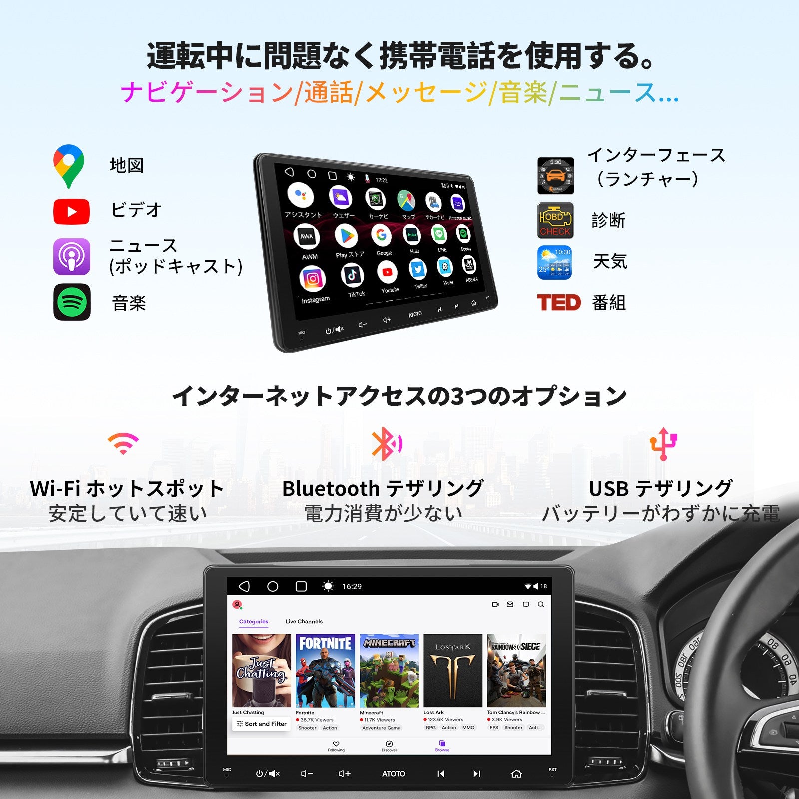 A6G209PF 9 インチ 2G+32G 2DIN カーナビ – ATOTO JP Store 公式店