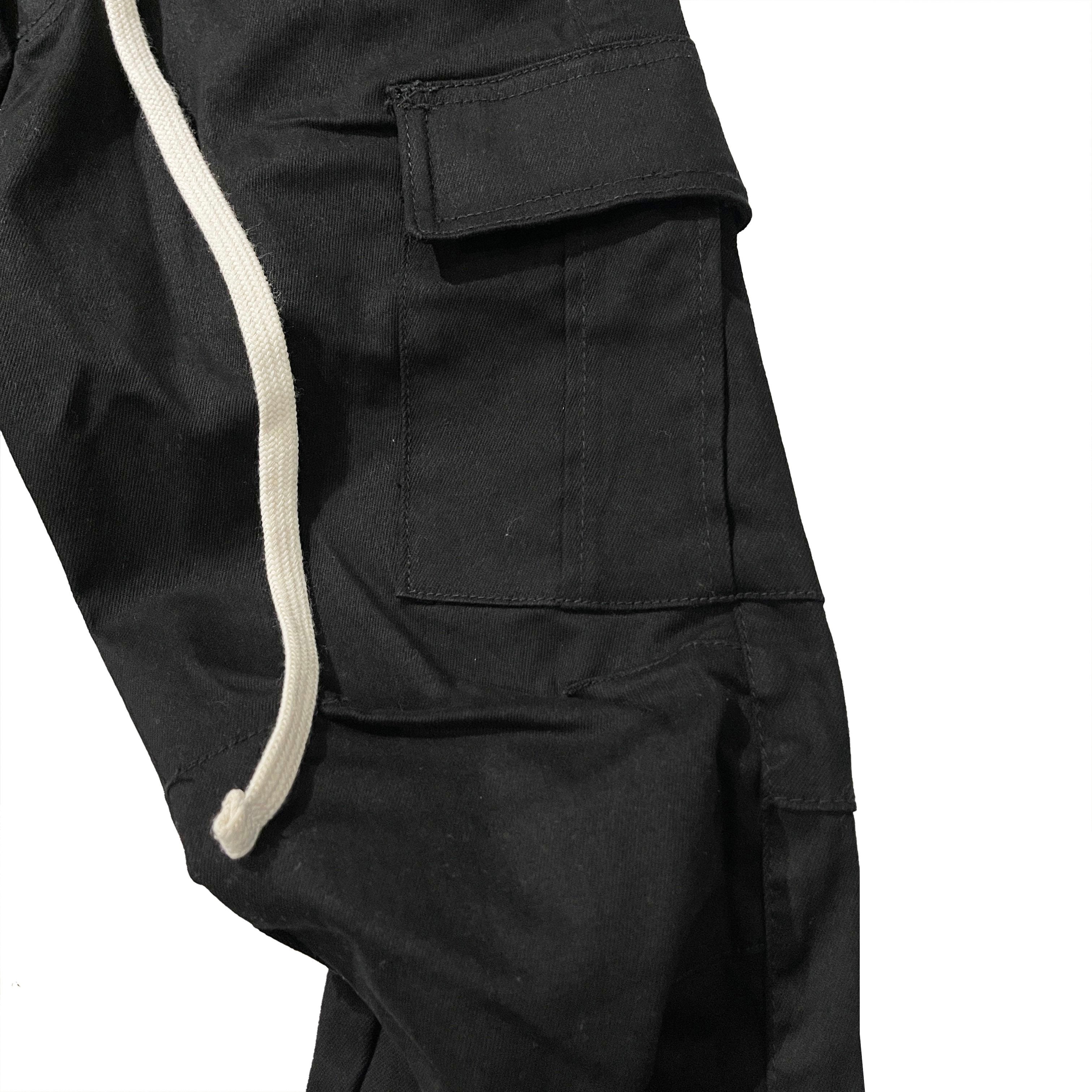 mnml ZIP カーゴ ドローコード パンツ ブラック CARGO DRAWCORD PANTS