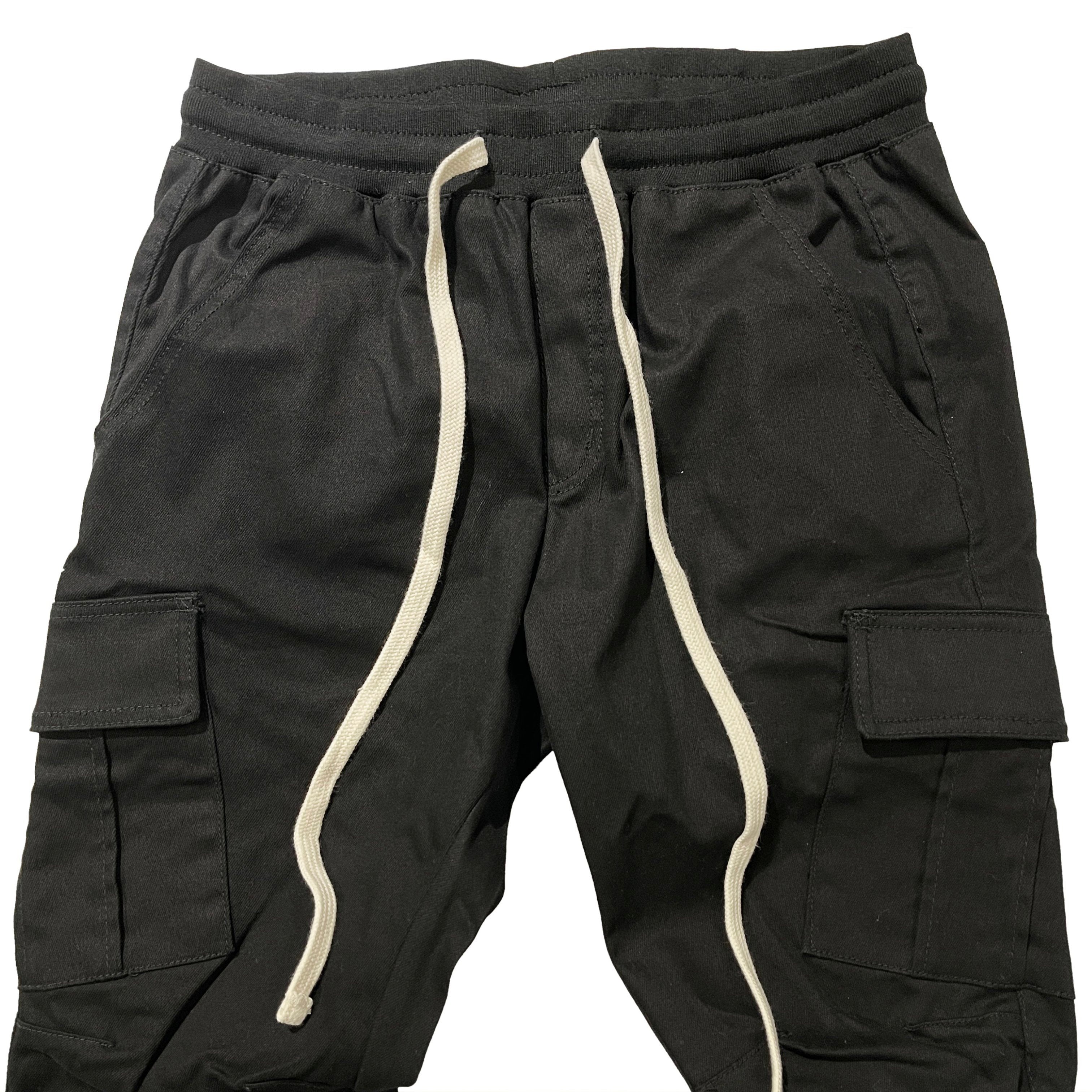 mnml ZIP カーゴ ドローコード パンツ ブラック CARGO DRAWCORD PANTS