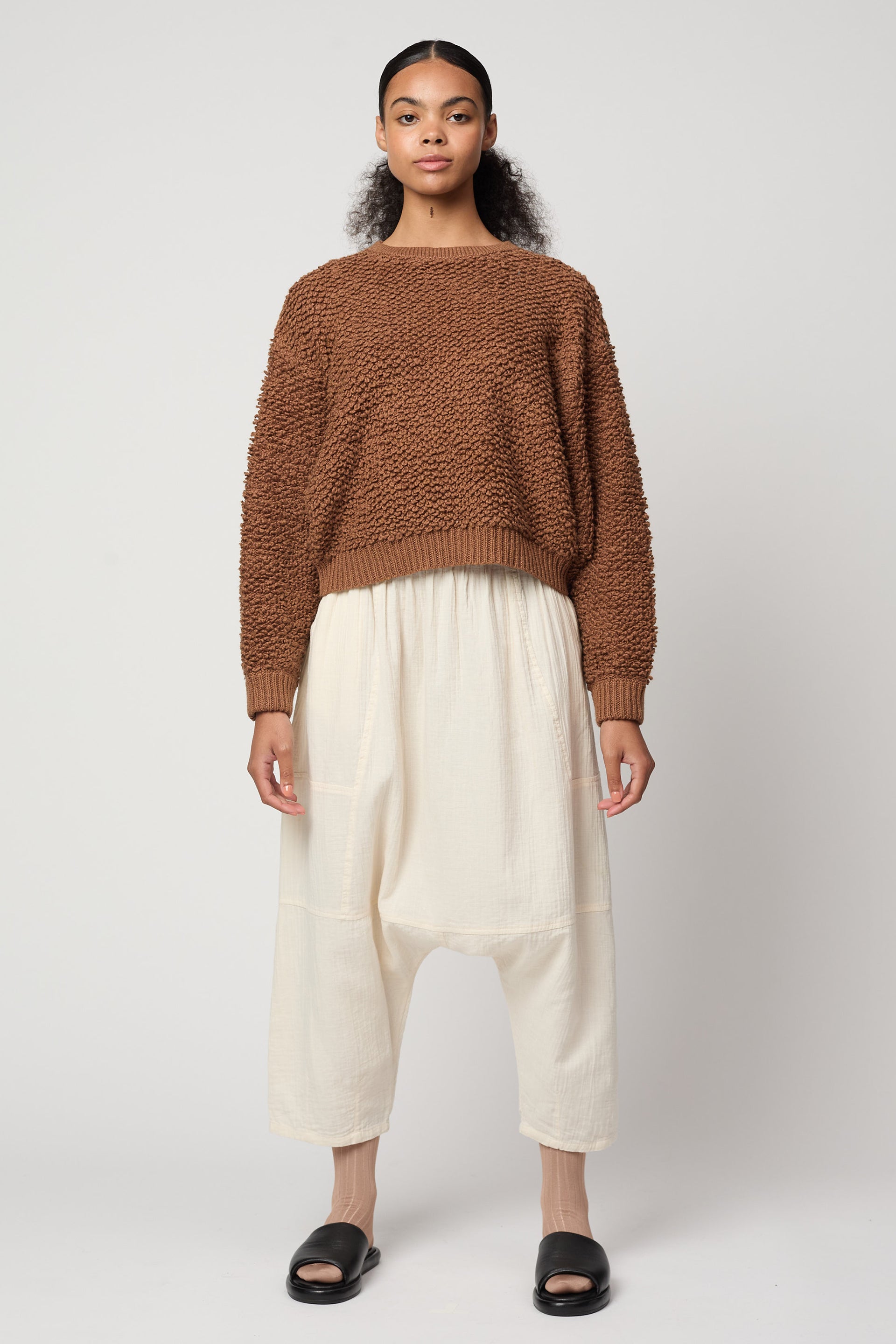BALLOON SLEEVE SWEATER IN CHUNKY LOOP KNIT AT ATELIER DELPHINE
