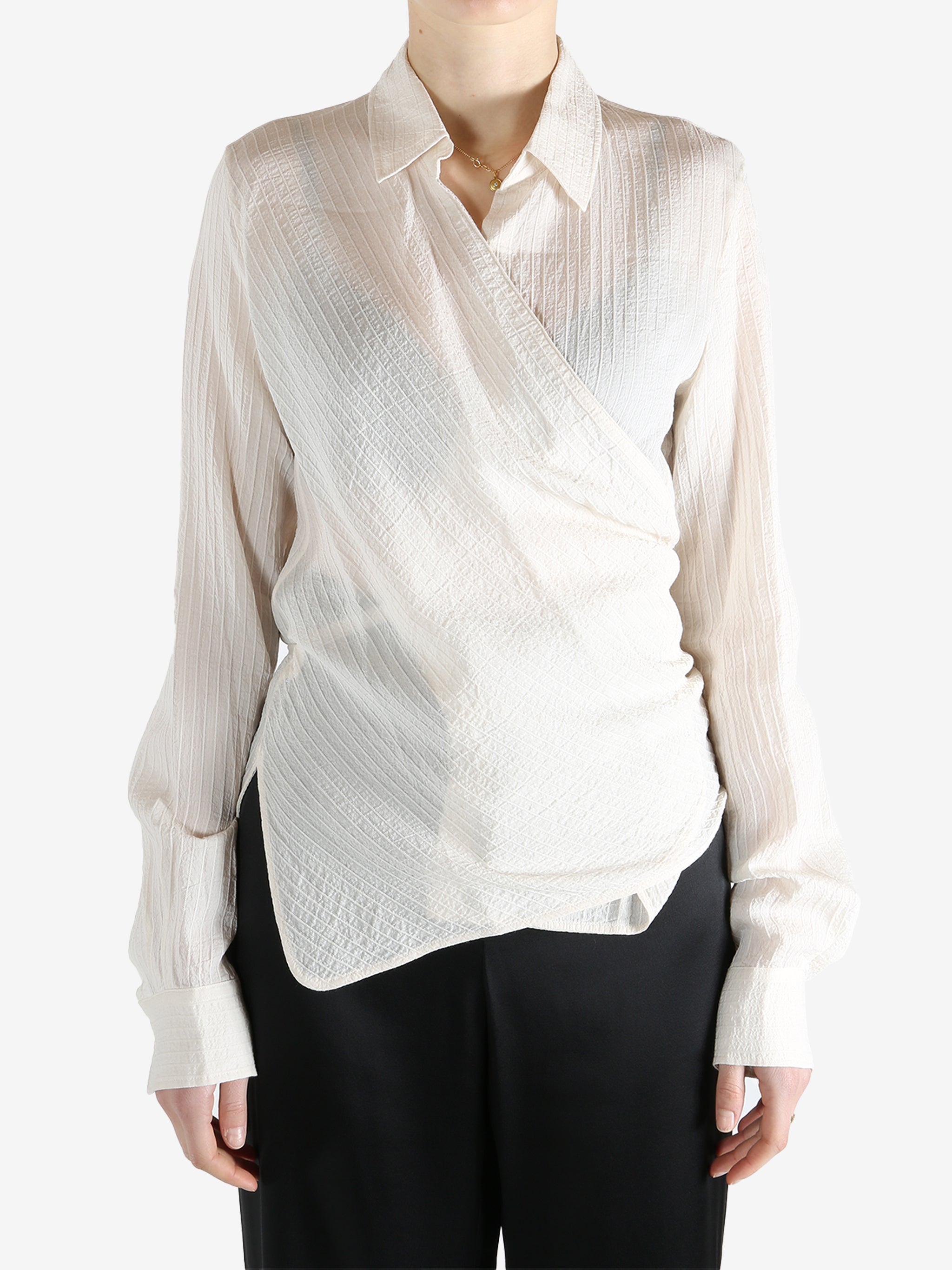 ANN DEMEULEMEESTER - Women Alba Asymmetric Wrap Shirt – Atelier