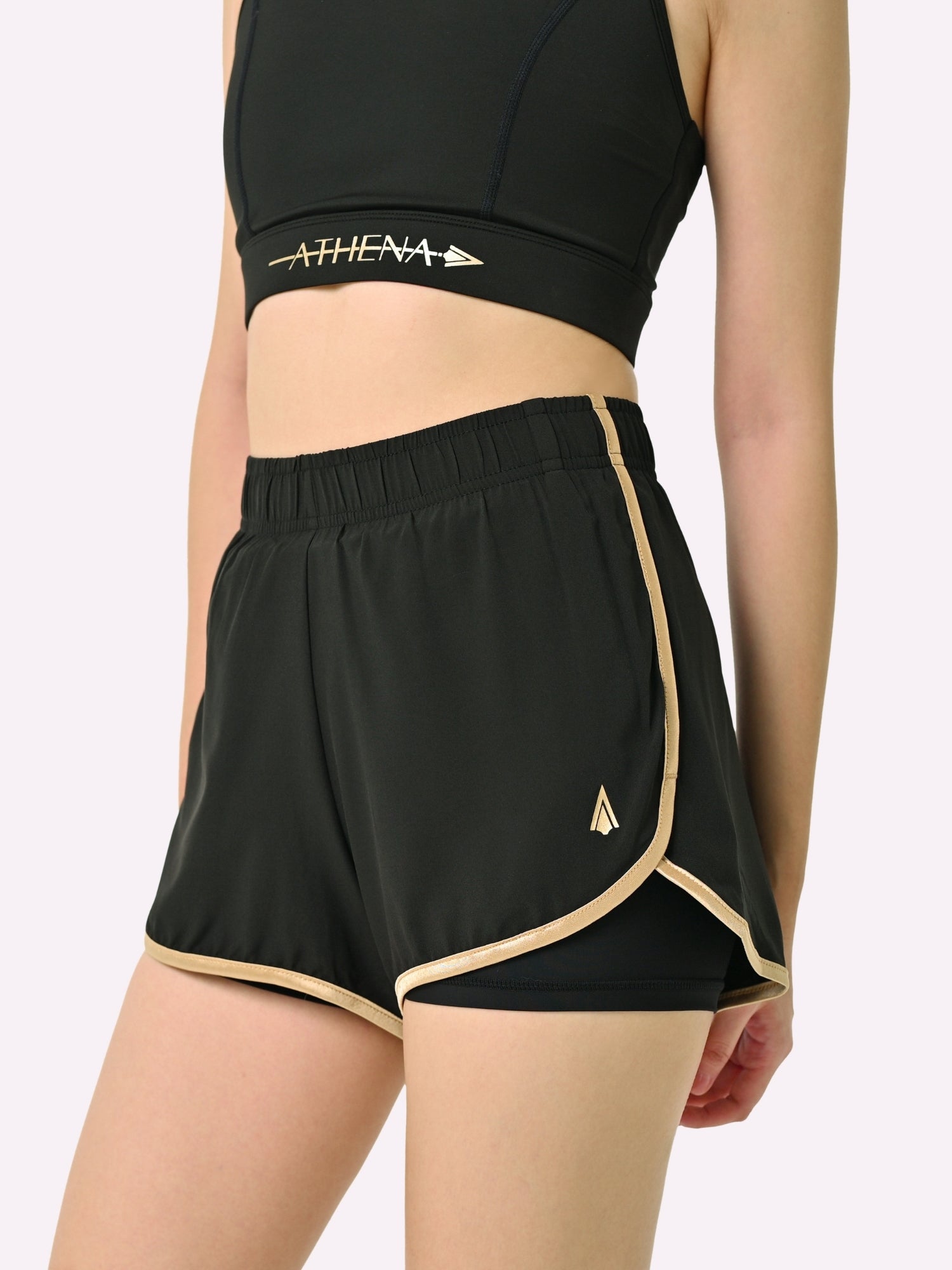 Athena Shorts (Black) - sports bottoms for kickboxing, muay thai