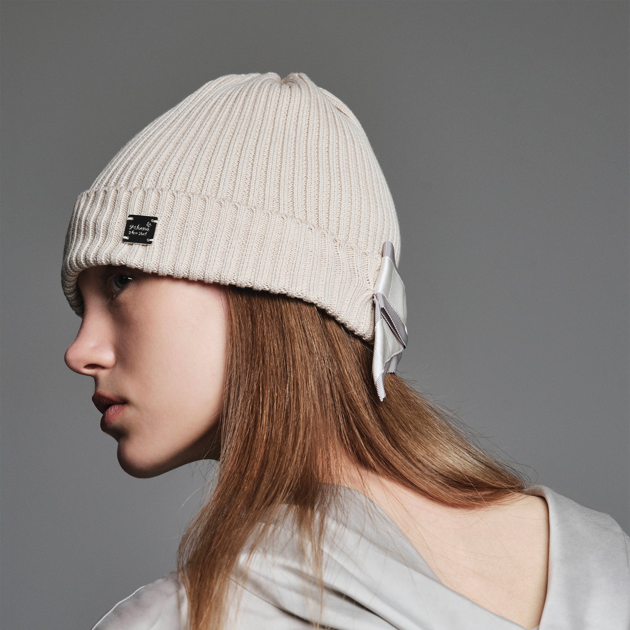 ☆新品・タグ付き☆アシーナニューヨーク ニット帽 ベロアリボン