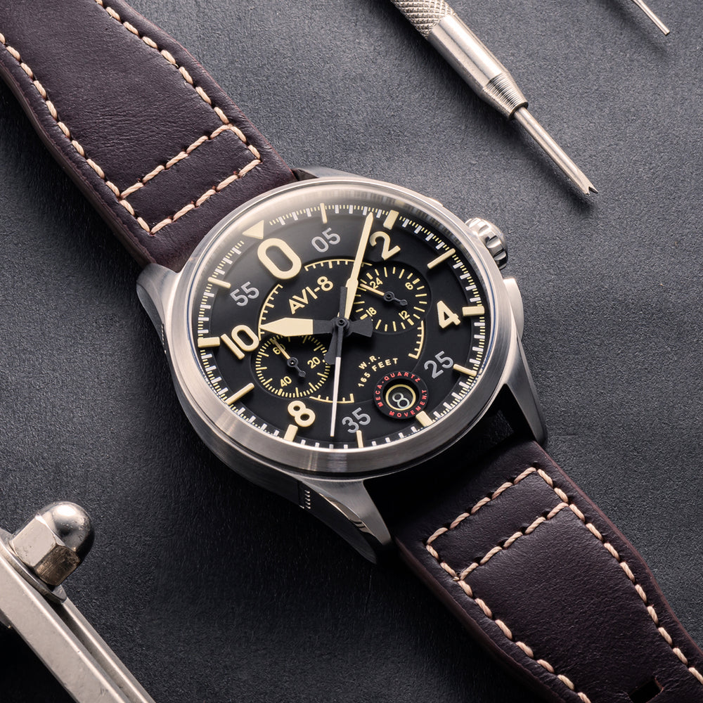 Midnight Oak | Spitfire Lock Chronograph – AVI-8 Timepieces