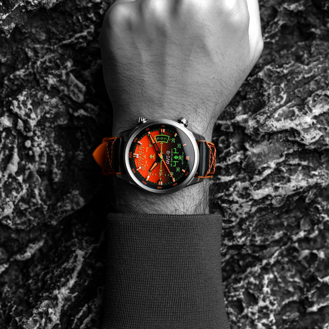 Gradient Orange | Hawker Harrier HUD Automatic – AVI-8 Timepieces