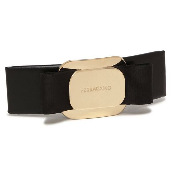 フェラガモ バレッタ リボン ブラック ゴールド レディース Salvatore
