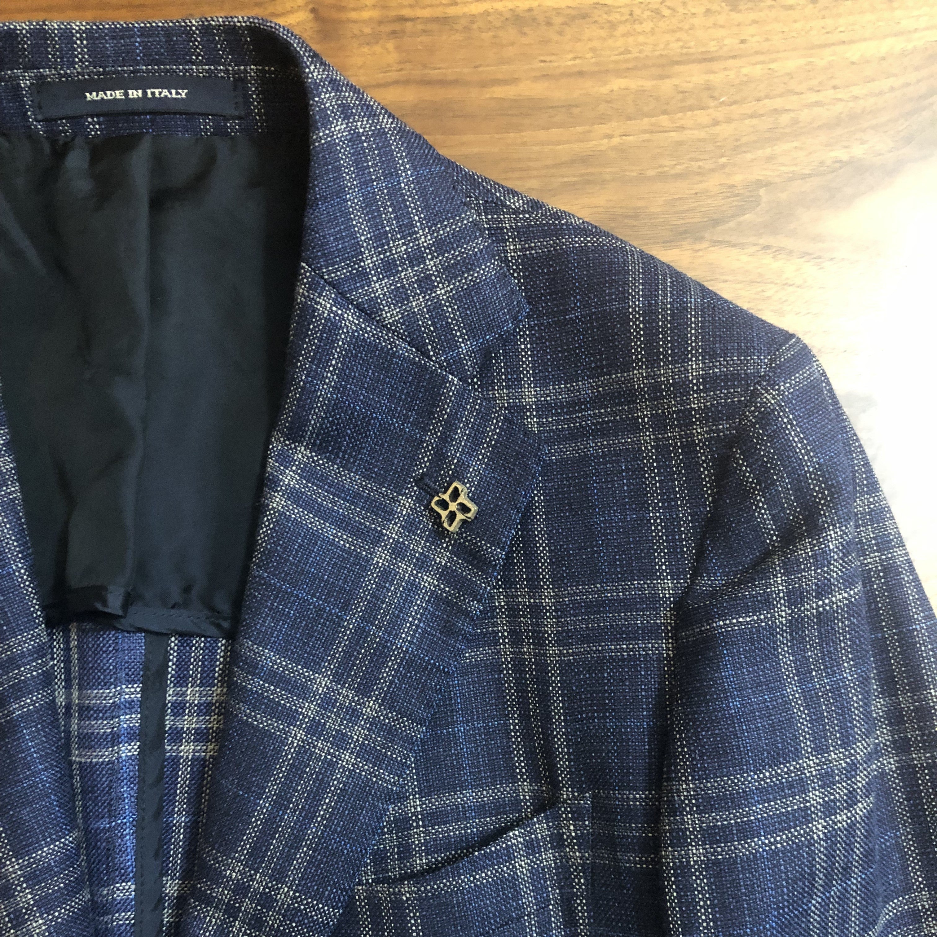 TAGLIATOREタリアトーレネイビー×ベージュジャケット48 – AZZURRO