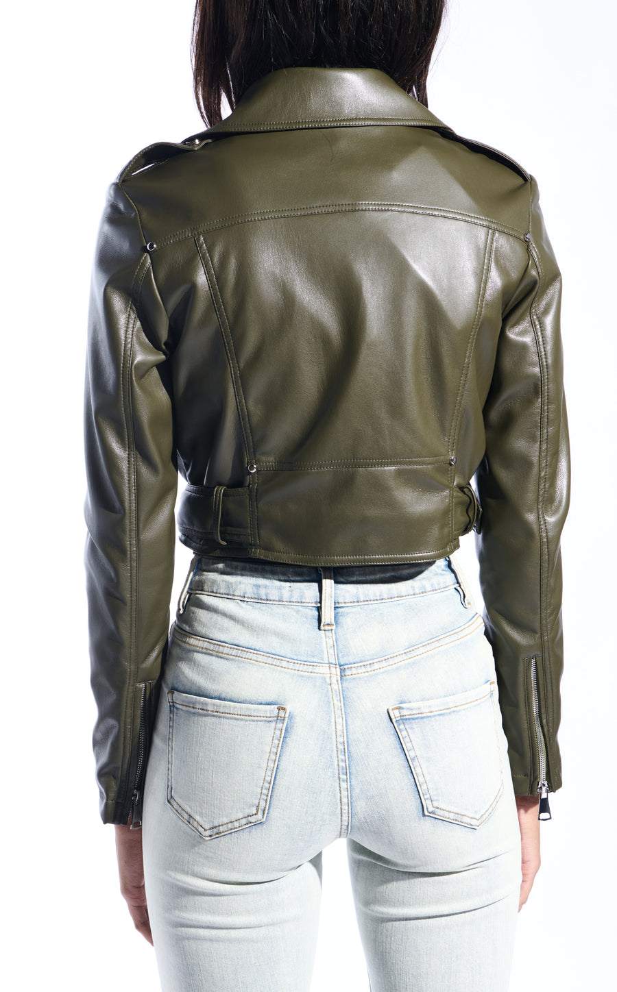 REMY-OLIVE MOTO JACKET | AZALEA WANG